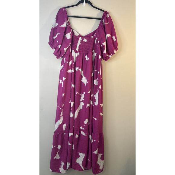 Nine West Women's Size XXL Maxi Babydoll Dress Lined Pink Floral Spring Easter - Picture 2 of 12